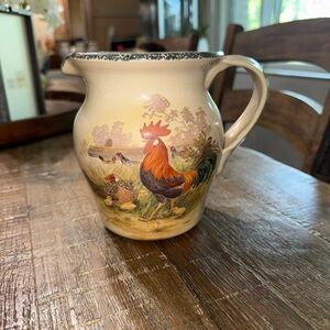 Casey Pottery Ceramic Pitcher with Farm Animal Design